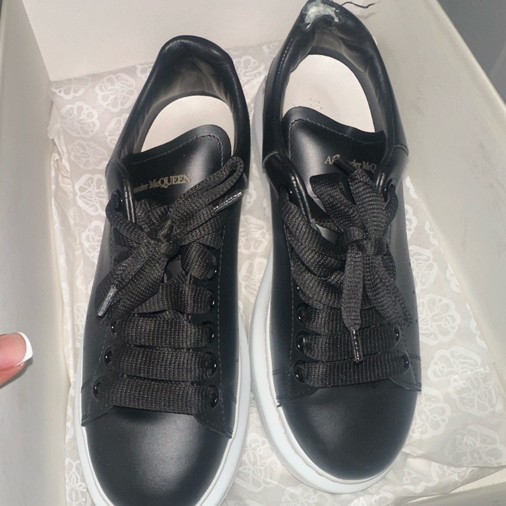 Alexander McQueen Black Leather Sneakers